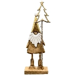 Santa LED Puri, Holz/Alu, natur/gold/weiß, 24x2,5x55 cm
