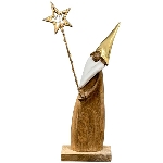 Santa LED Puri, Holz/Alu, natur/gold/weiß, 19x7,5x48 cm