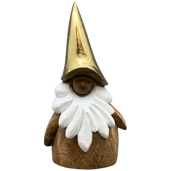 Santa Puri, Holz/Alu, natur/gold/weiß, 10x2,5x12 cm