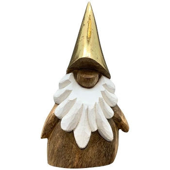 Santa Puri, Holz/Alu, natur/gold/weiß, 13x2,5x16 cm