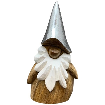 Santa Puri, Holz/Alu, natur/silber/weiß, 10x2,5x12 cm