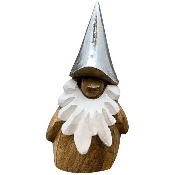 Santa Puri, Holz/Alu, natur/silber/weiß, 13x2,5x16 cm