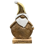 Santa Puri, Holz, natur/gold/weiß, 13x2,5x18 cm