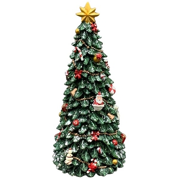 SpielUhr TannenBaum Noél, bunt, Polyresin/Metall, 9,5x9,5x21 cm