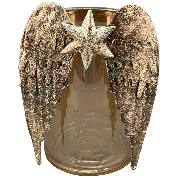 WindLicht Aurum, Glas/Metall, gold, 9x8x12 cm