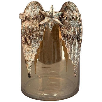 WindLicht Aurum, Glas/Metall, gold, 12x11x15 cm