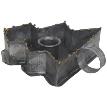 KerzenHalter Junker, Metall, zink, 15x12x4 cm