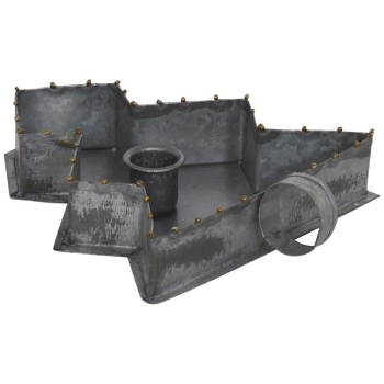 KerzenHalter Junker, Metall, zink, 18x15x4 cm
