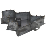 KerzenHalter Junker, Metall, zink, 18x15x4 cm
