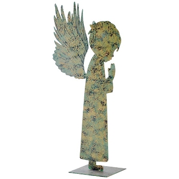 Engel AZA, Metall, grau-grün, 29x17x68 cm