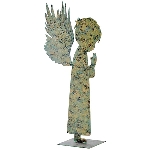 Engel AZA, Metall, grau-grün, 29x17x68 cm