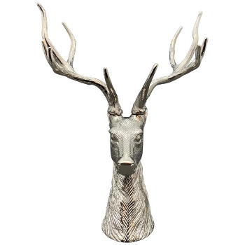 RentierKopf GROS, silber, Aluminium, 38x16,5x42 cm