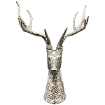 RentierKopf GROS, silber, Aluminium, 38x16,5x42 cm