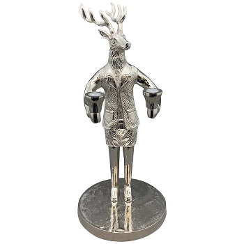 RentierKerzenHalter GROS, silber, Aluminium, 24x20,5x47 cm