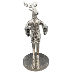 RentierKerzenHalter GROS, silber, Aluminium, 24x20,5x47 cm