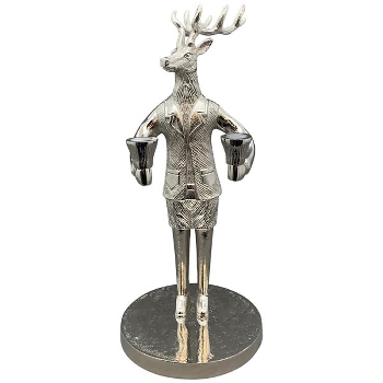 RentierKerzenHalter GROS, silber, Aluminium, 24x20,5x47 cm