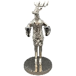 RentierKerzenHalter GROS, silber, Aluminium, 24x20,5x47 cm