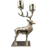 RentierKerzenHalter GROS, silber, Aluminium, 28x20,5x45,75 cm