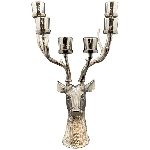 RentierKerzenHalter GROS, silber, Aluminium, 28x28x58,5 cm