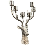 RentierKerzenHalter GROS, silber, Aluminium, 28x28x58,5 cm