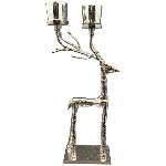 RentierKerzenHalter GROS, silber, Aluminium, 24x14x49,5 cm