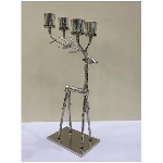 RentierKerzenHalter GROS, silber, Aluminium, 25,5x16,5x66 cm
