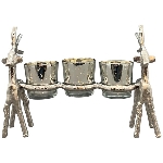 RentierKerzenHalter GROS, silber, Aluminium, 26,5x10x17,5 cm