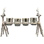 RentierKerzenHalter GROS, silber, Aluminium, 35,5x14x24 cm