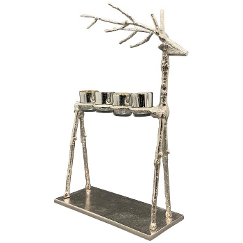 RentierKerzenHalter GROS, silber, Aluminium, 40,5x16,5x56 cm