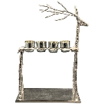RentierKerzenHalter GROS, silber, Aluminium, 40,5x16,5x56 cm