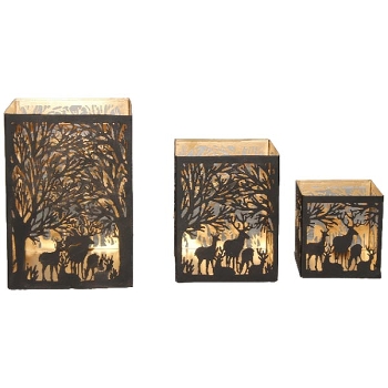 WindLicht Doré, Metall, schwarz/gold, 10x10x10 cm