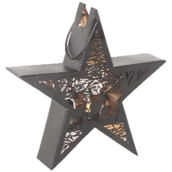 SternWindLicht Doré, Metall, schwarz/gold, 25x6x24 cm