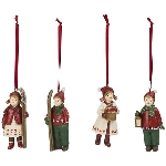 WinterKinderHänger Lilian, Polyresin, rot/grün, 4,6x2,9x9,6 cm