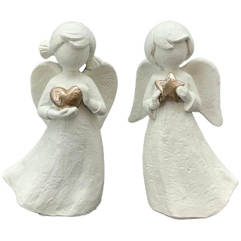 Engel Lilian, Polyresin, weiß, 7,4x4,4x11,6 cm