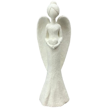 Engel Lilian, Polyresin, weiß, 9,3x7,2x26 cm