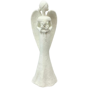 Engel Lilian, Polyresin, weiß, 11,6x8,8x32,8 cm