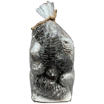 Zapfen Aride, silber, Zapfen, 10x14x10 cm