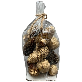 Zapfen Aride, gold, Zapfen, 10x14x10 cm