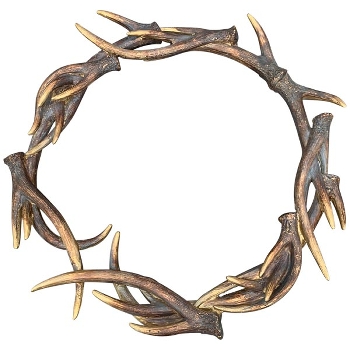 GeweihRing Lilian, braun, Polyresin, 54x50x5 cm