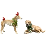 Hund Lilian, braun, Polyresin, 18x6x16 cm