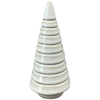 TannenBaum Marta, weiß, Steingut, 5x5x11,5 cm