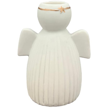 Engel KerzenHalter Ivory, weiß, Porzellan, 7,4x6x9,6 cm