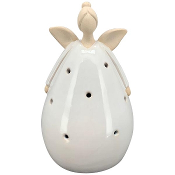 Engel LED Marta, weiß, Stoneware, 7,8x7,8x13,1 cm