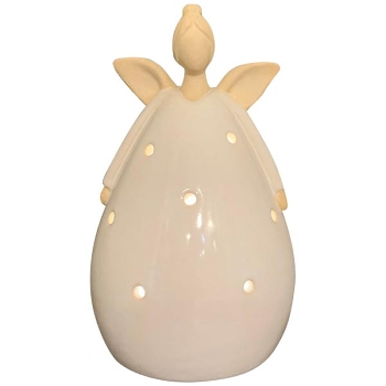 Engel LED Marta, weiß, Stoneware, 7,8x7,8x13,1 cm