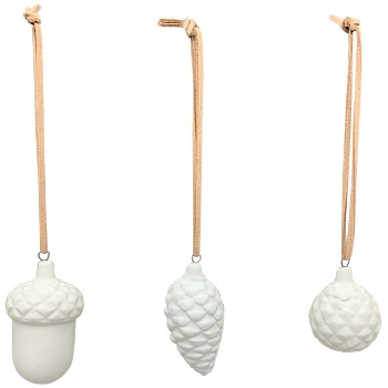 XmasHänger Ivory, weiß, Porzellan, 3,5x3,5x6,1 cm, 3x3x6,3 cm, 3,8x3,8x4,4 cm