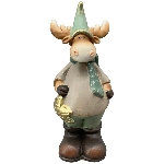 Rentier Lilian, grün, Polyresin, 6,5x6x16 cm