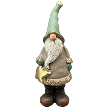 Gnom Lilian, grün, Polyresin, 6x5x16 cm