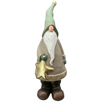 Gnom Lilian, grün, Polyresin, 14x12,5x35 cm