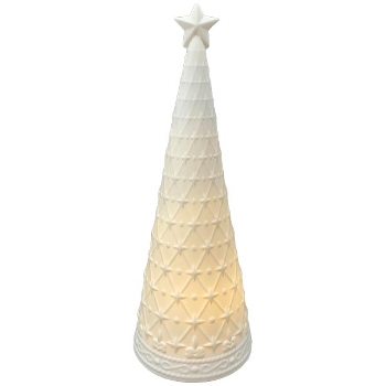 LED Baum CœuR, weiß, Porzellan, 7,8x7,7x21 cm
