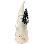 Santa mit LED Baum CœuR, weiß, Porzellan, 7,5x7,2x19,9 cm